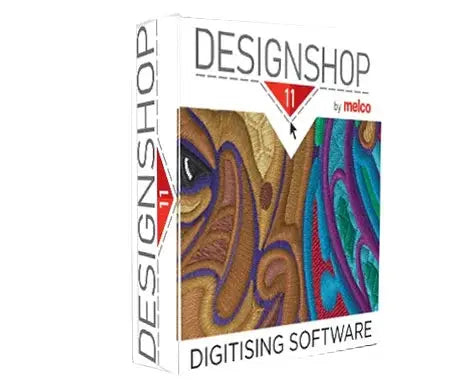 DesignShop V11 Pro interface — advanced embroidery software for digitizing, lettering, and machine communication with precision tools